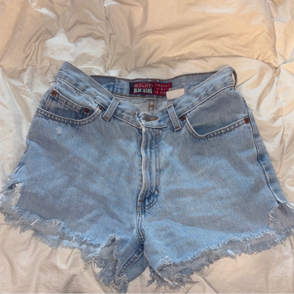 Old Navy Women's Frayed Hem Blue Jean Shorts, Self Cut